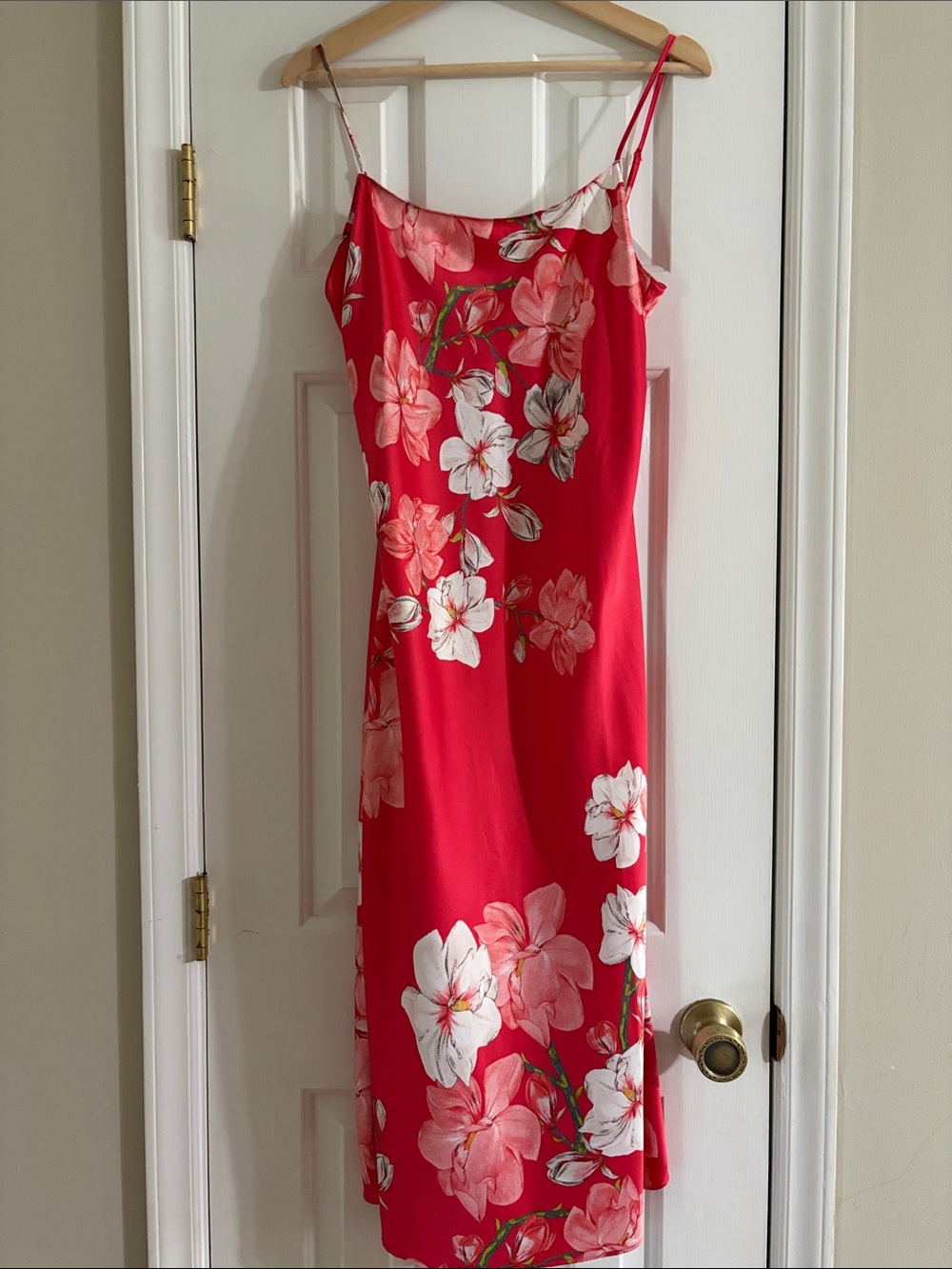 Natori Red Floral Slip Nightgown